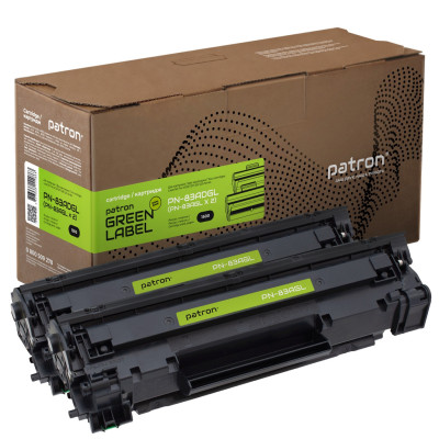 Картридж HP 83A (CF283A), Black, LJ Pro M125/M126/M127/M128/M201/M225, 2 x 1500 стор, Patron Green, двойная упаковка (PN-83ADGL)