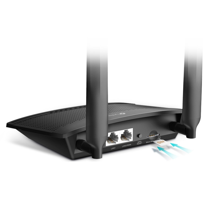 Роутер TP-LINK TL-MR100, Black, 1xLAN, 1xWAN, 1xSIM-card 3G/4G