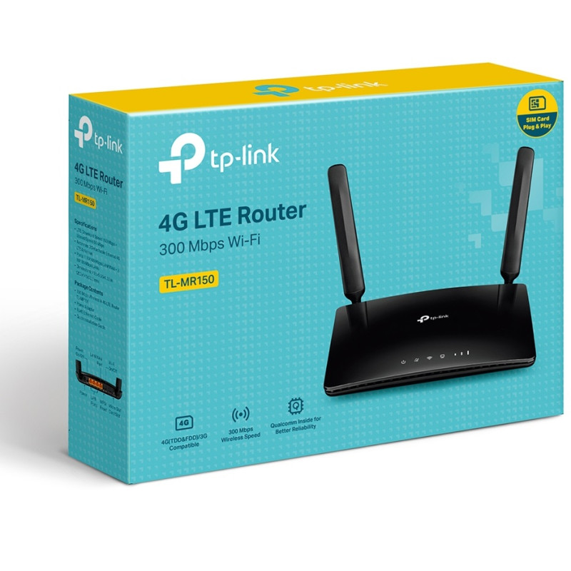 Роутер TP-LINK TL-MR150, Black, 3xLAN, 1xWAN, 1xSIM-card 3G/4G