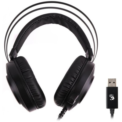 Навушники Bloody G521 Black, підсвічування, USB, накладні, кабель 1.8 м