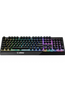 Клавіатура MSI VIGOR GK30, Black, USB, механічні плунжерні перемикачі, 6-зонне повнокольорове підсвічування, водостійка конструкція, 1.8 м