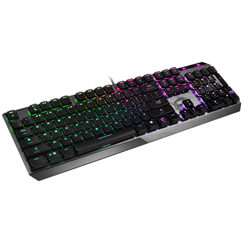 Клавіатура MSI VIGOR GK50 LOW PROFILE, Black/Gray, USB, низькопрофільні механічні перемикачі, RGB-підсвічування для кожної клавіші, 1.8 м