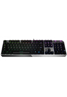 Клавіатура MSI VIGOR GK50 LOW PROFILE, Black/Gray, USB, низькопрофільні механічні перемикачі, RGB-підсвічування для кожної клавіші, 1.8 м