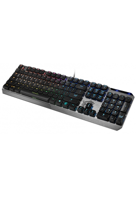 Клавіатура MSI VIGOR GK50 LOW PROFILE, Black/Gray, USB, низькопрофільні механічні перемикачі, RGB-підсвічування для кожної клавіші, 1.8 м