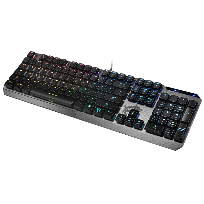 Клавіатура MSI VIGOR GK50 LOW PROFILE, Black/Gray, USB, низькопрофільні механічні перемикачі, RGB-підсвічування для кожної клавіші, 1.8 м