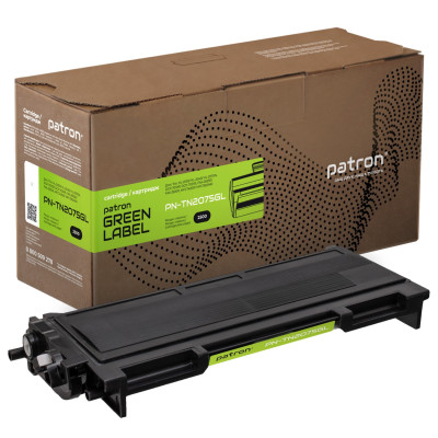 Картридж Brother TN2075, Black, HL-2030/2040/2070N, DCP-7010R/7025R, FAX-2825R/2920R, MFC-7420R/7820N, 2500 стор, Patron Green (PN-TN2075GL)