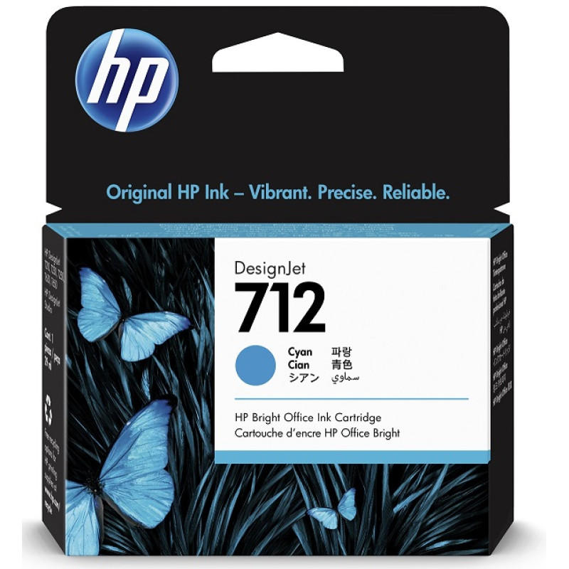 Картридж HP №712 (3ED67A), Cyan, DesignJet T230/Т630/Т650, 29 мл