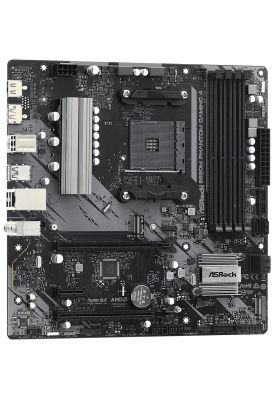Мат.плата AM4 (B550) ASRock B550M Phantom Gaming 4, B550, 4xDDR4, CrossFireX, Int.Video(CPU), 4xSATA3, 2xM.2, 1xPCI-E 16x 4.0, 1xPCI-E 16x 3.0, 1xPCI-E 1x 3.0, ALC887, RTL8111H, 8xUSB3.2/4xUSB2.0, HDMI/DP, Micro ATX