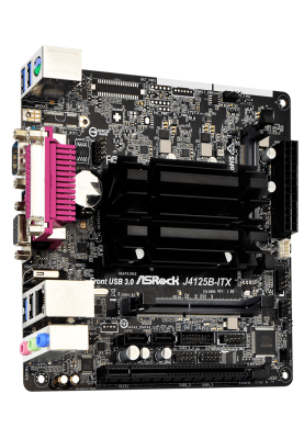 Мат.плата з процесором AsRock J4125B-ITX, Celeron J4125 (4x2.0-2.7 GHz), 2xDDR4 SO-DIMM, UHD Graphics 600, 2xSATA3, 1xPCI-E 16x 2.0, ALC887, RTL8111H, 5xUSB3.2/3xUSB2.0, VGA/HDMI, Mini-ITX