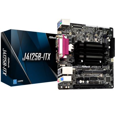 Мат.плата з процесором AsRock J4125B-ITX, Celeron J4125 (4x2.0-2.7 GHz), 2xDDR4 SO-DIMM, UHD Graphics 600, 2xSATA3, 1xPCI-E 16x 2.0, ALC887, RTL8111H, 5xUSB3.2/3xUSB2.0, VGA/HDMI, Mini-ITX
