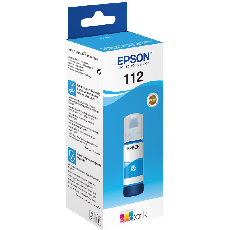 Чорнило Epson 112, Cyan, для L15150/L15160, 70 мл (C13T06C24A)