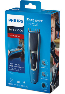 Машинка для стрижки Philips HC5612/15 Blue, мережа/акумулятор, насадки 3 шт, 28 установок довжини