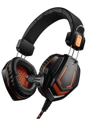 Навушники Canyon Fobos, Black/Orange, 2x3.5 мм, мікрофон, динаміки 50 мм, 32 Ом, 95 дБ, 2 м (CND-SGHS3A)