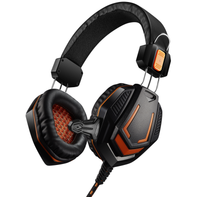 Навушники Canyon Fobos, Black/Orange, 2x3.5 мм, мікрофон, динаміки 50 мм, 32 Ом, 95 дБ, 2 м (CND-SGHS3A)