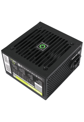 Блок живлення 500 Вт, GameMax GE-500, Black, 80+ Basic, Active PFC, 12 см, 3xMolex / 4xSATA / 1x6+2-pin / 1x4+4-pin / 1x20+4-pin, захист OVP / UVP / SIP / OCP / OLP / OPP / SCP