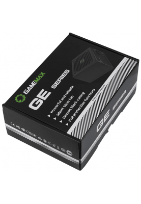 Блок живлення 700 Вт, GameMax GE-700, Black, 80+ Basic, Active PFC, 12 см, 3xMolex / 5xSATA / 2x6+2-pin / 1x4+4-pin / 1x20+4-pin, захист OVP / UVP / SIP / OCP / OLP / OPP / SCP