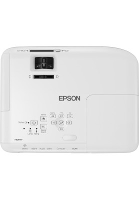 Проектор Epson EB-W06 (V11H973040), White, 3LCD, 1280x800 (16:10), 3700 Лм, 16000:1, VGA/HDMI/RCA, PAL/NTSC/SECAM/HDTV, 237 х 302 х 82 мм, 2.5 кг (лампа ELPLP97)