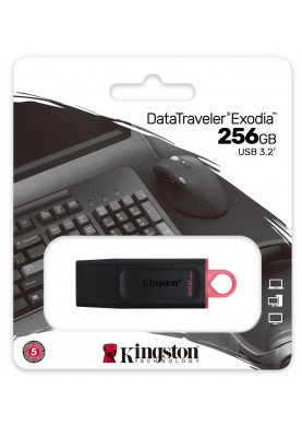 USB 3.2 Flash Drive 256Gb Kingston DataTraveler Exodia, Black/Red (DTX/256GB)