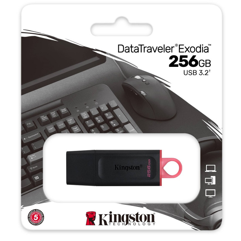 USB 3.2 Flash Drive 256Gb Kingston DataTraveler Exodia, Black/Red (DTX/256GB)