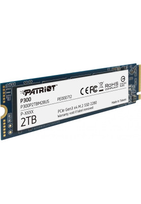 Твердотільний накопичувач M.2 2Tb, Patriot P300, PCI-E 3.0 x4, 3D TLC, 2100/1650 MB/s (P300P2TBM28)