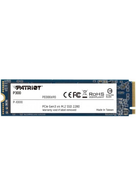 Твердотільний накопичувач M.2 2Tb, Patriot P300, PCI-E 3.0 x4, 3D TLC, 2100/1650 MB/s (P300P2TBM28)