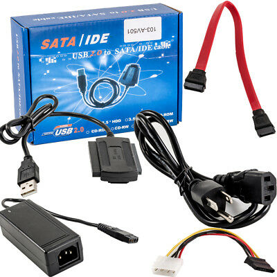 Адаптер Maiwo для підключення 2.5''/3.5'' IDE/SATA HDD/SSD, 5.25'' CD-ROM до портів USB 3.0, БП 12В/2А, чорний (K132U3IS)