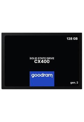 Твердотільний накопичувач 128Gb, Goodram CX400 (Gen.2), SATA3, 2.5", 3D TLC, 550/460 MB/s (SSDPR-CX400-128-G2)