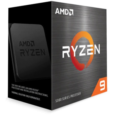 Процесор AMD (AM4) Ryzen 9 5900X, Box, 12x3.7 GHz (Turbo Boost 4.8 GHz), L3 64Mb, Zen 3, 7 nm, TDP 105W, розблокований множник, кулер в комплект не входить (100-100000061WOF)