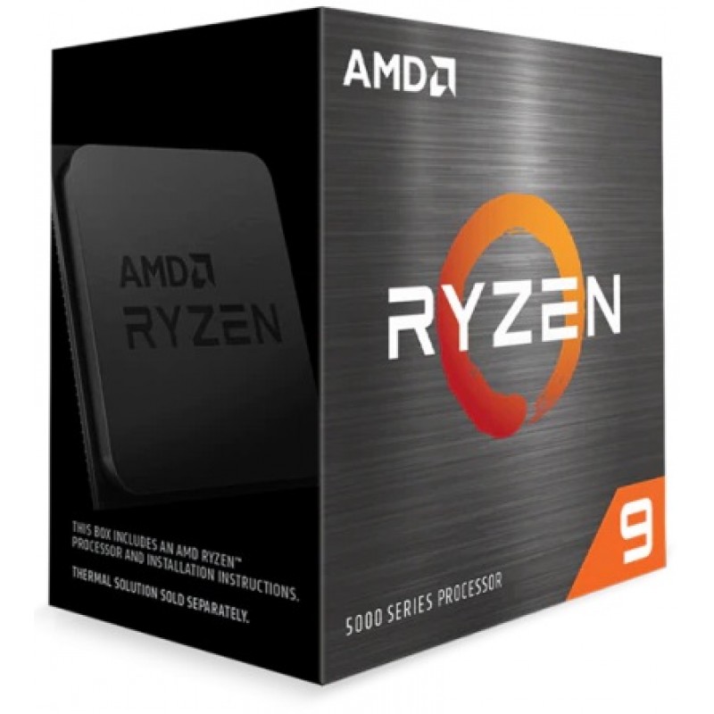 Процесор AMD (AM4) Ryzen 9 5900X, Box, 12x3.7 GHz (Turbo Boost 4.8 GHz), L3 64Mb, Zen 3, 7 nm, TDP 105W, розблокований множник, кулер в комплект не входить (100-100000061WOF)