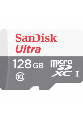 Карта пам'яті microSDXC, 128Gb, Class10 UHS-I, SanDisk Ultra A1, без адаптера (SDSQUNR-128G-GN6MN)