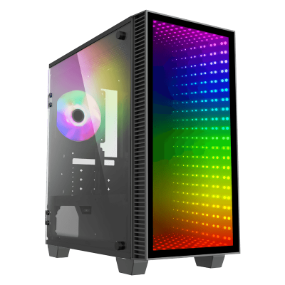 Корпус GameMax Mini Abyss Black, без БЖ, Mid Tower, Micro ATX/Mini ITX, 2хUSB 3.0, 1x120 мм LED, 403x194x415 мм, 0.6 мм, 3.6 кг (H608)