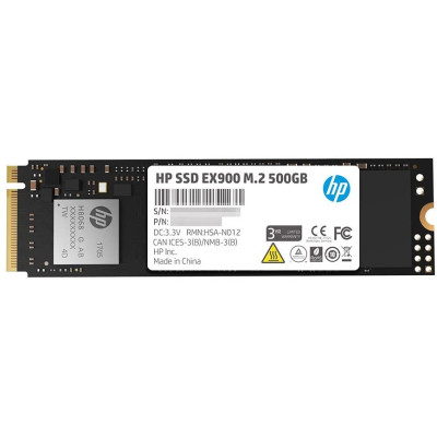 Твердотільний накопичувач M.2 500Gb, HP EX900, PCI-E 3.0 x4, 3D TLC, 2000/1400 MB/s (2YY44AA)