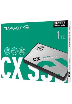 Твердотільний накопичувач 1Tb, Team CX2, SATA3, 2.5", 3D TLC, 540/490 MB/s (T253X6001T0C101)