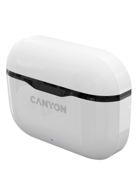 Навушники Canyon TWS-3, White, бездротові (Bluetooth), мікрофон, зарядний бокс, стереозвук, профілі HFP/HSP/AVRCP/A2DP, функція "Handsfree", 35/300 mAh (CNE-CBTHS3W)