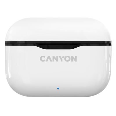 Навушники Canyon TWS-3, White, бездротові (Bluetooth), мікрофон, зарядний бокс, стереозвук, профілі HFP/HSP/AVRCP/A2DP, функція "Handsfree", 35/300 mAh (CNE-CBTHS3W)