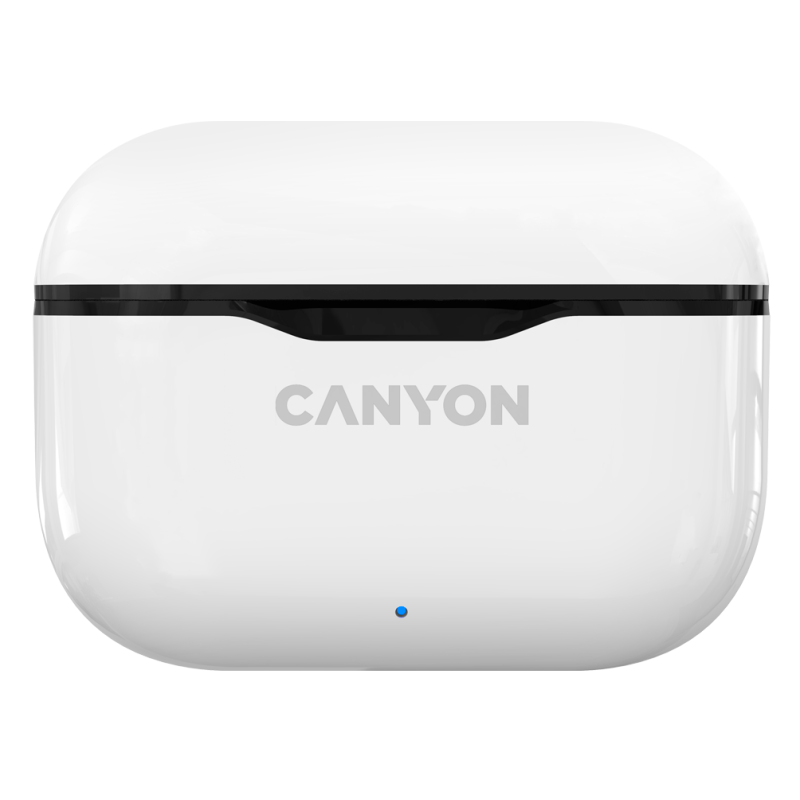 Навушники Canyon TWS-3, White, бездротові (Bluetooth), мікрофон, зарядний бокс, стереозвук, профілі HFP/HSP/AVRCP/A2DP, функція "Handsfree", 35/300 mAh (CNE-CBTHS3W)