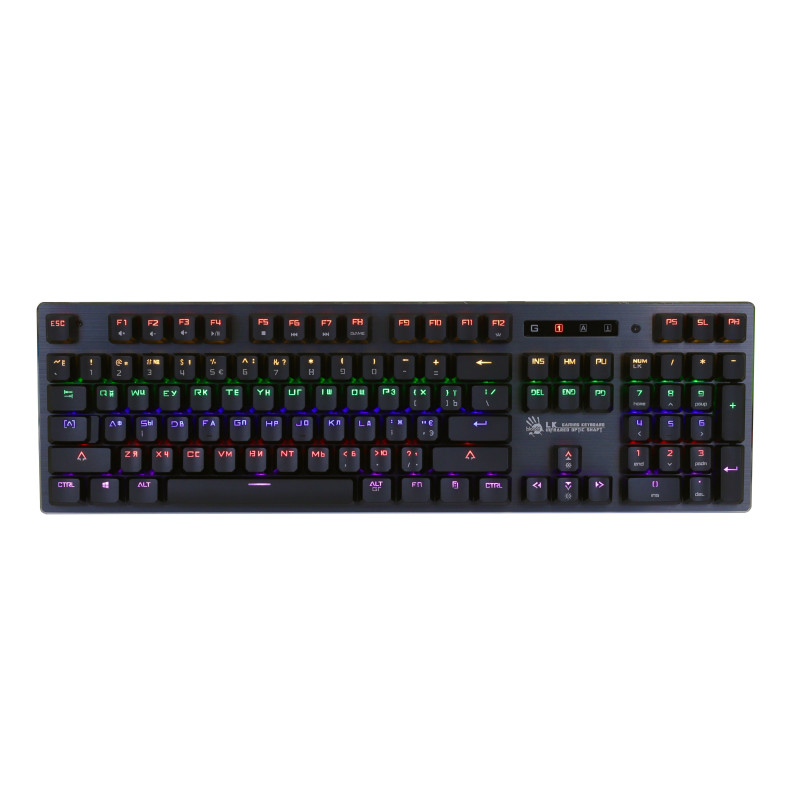 Клавіатура A4Tech Bloody B760, USB Black ігрова, LK-Green switches, механічна, LED-підсвічування (B760 Bloody Green Sw)