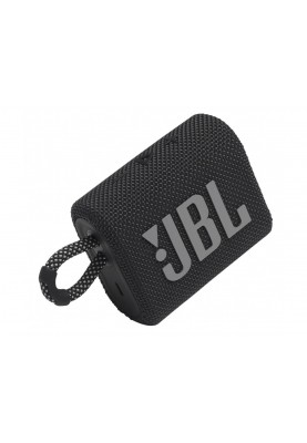 Колонка портативна 1.0 JBL Go 3 Black, 4.2 Bт, Bluetooth, живлення від акумулятора, IPX7 водонепроникна (JBLGO3BLK)