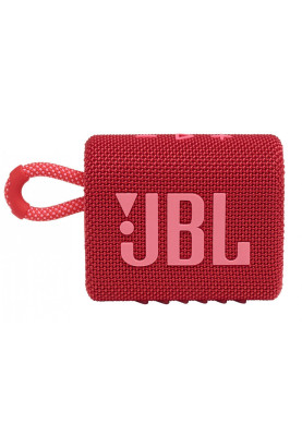 Колонка портативна 1.0 JBL Go 3 Red, 4.2 Bт, Bluetooth, живлення від акумулятора, IPX7 водонепроникна, 7.5 x 9 x 4 см