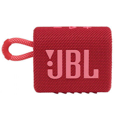 Колонка портативна 1.0 JBL Go 3 Red, 4.2 Bт, Bluetooth, живлення від акумулятора, IPX7 водонепроникна, 7.5 x 9 x 4 см