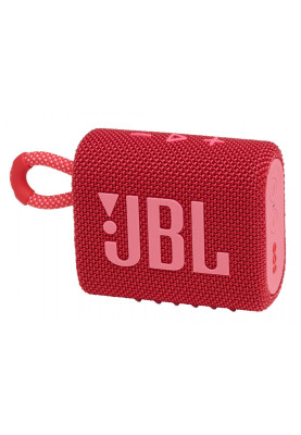 Колонка портативна 1.0 JBL Go 3 Red, 4.2 Bт, Bluetooth, живлення від акумулятора, IPX7 водонепроникна, 7.5 x 9 x 4 см