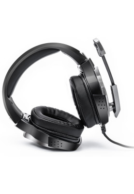 Навушники REAL-EL GDX-7780 Surround 7.1, Black, RGB, USB, накладні, мікрофон, кабель 2.2 м