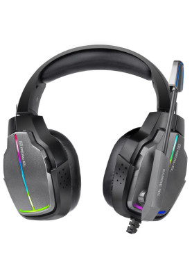Навушники REAL-EL GDX-7780 Surround 7.1, Black, RGB, USB, накладні, мікрофон, кабель 2.2 м
