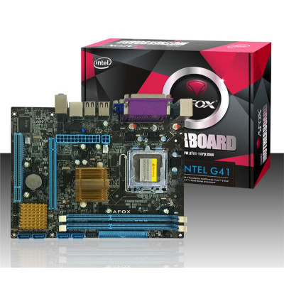 Мат.плата 775 (G41) AFOX IG41-MA7, G41/ICH7, 2xDDR3, GMA X4500, 4xSATA2, IDE, 1xPCI-E 16x, 1xPCI, ALC662, RTL8105, 8xUSB2.0, VGA, MicroATX