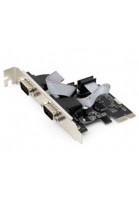 Контролер PCI-E x1 - 2 x RS232 (COM), Gembird, чіпсет WCH382, низькопрофільна планка в комплекті (SPC-22)