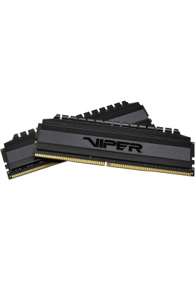 Пам'ять 8Gb x 2 (16Gb Kit) DDR4, 3600 MHz, Patriot Viper 4 Blackout, Black, 18-22-22-42, 1.35V, з радіатором (PVB416G360C8K)
