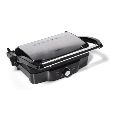 Електрогриль Holmer HCG-160 Silver, 1600W, закритий (двосторонній), піддон для жиру, керування механічне