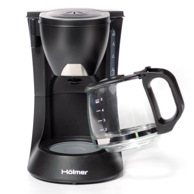 Кавоварка Holmer HCD-011 Black, 600W, крапельна, резервуар для води 600мл, пластиковий корпус