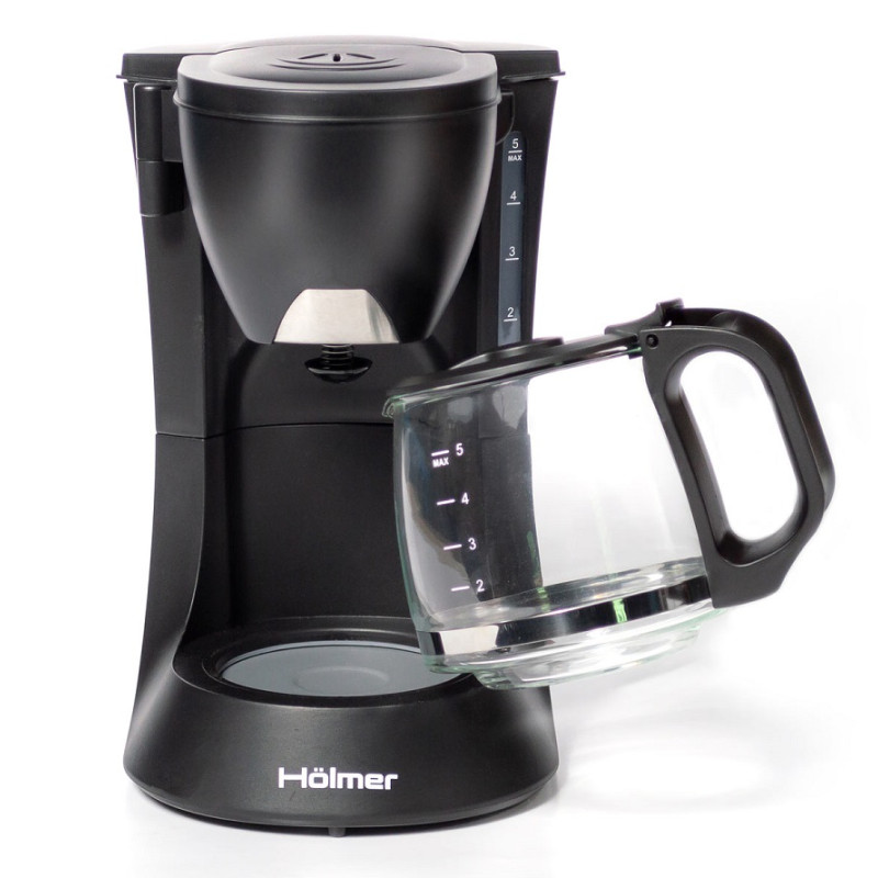 Кавоварка Holmer HCD-011 Black, 600W, крапельна, резервуар для води 600мл, пластиковий корпус