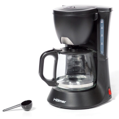 Кавоварка Holmer HCD-011 Black, 600W, крапельна, резервуар для води 600мл, пластиковий корпус